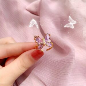 Chic Crystal Butterfly Ring - ArtGalleryZen