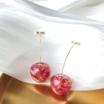 Chic Crystal Cherry Dangle Earrings - ArtGalleryZen