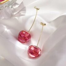 Chic Crystal Cherry Dangle Earrings - ArtGalleryZen
