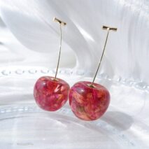 Chic Crystal Cherry Dangle Earrings - ArtGalleryZen