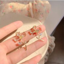 Chic Crystal Floral Dangle Earrings - ArtGalleryZen
