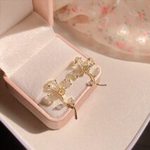 Chic Crystal Floral Dangle Earrings - ArtGalleryZen