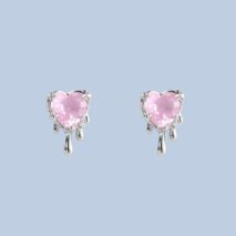 Chic Crystal Heart Melting Earrings - ArtGalleryZen