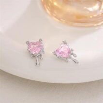 Chic Crystal Heart Melting Earrings - ArtGalleryZen