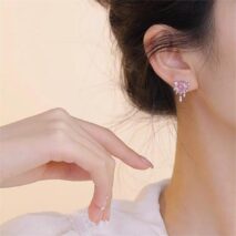 Chic Crystal Heart Melting Earrings - ArtGalleryZen