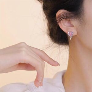 Chic Crystal Heart Melting Earrings - ArtGalleryZen