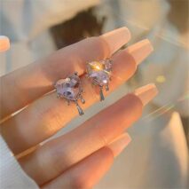 Chic Crystal Heart Melting Earrings - ArtGalleryZen