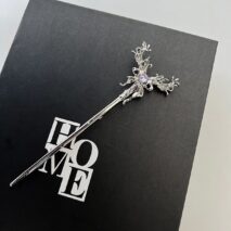 Chic Crystal Inlaid Abstract Butterfly Chignon Hair Fork Hair Pin - ArtGalleryZen