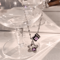 Chic Crystal Inlaid Star Charm Necklace - ArtGalleryZen