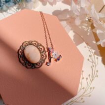 Chic Crystal Opal Inlaid Floral Alphabet Monogram Letter Necklace - ArtGalleryZen