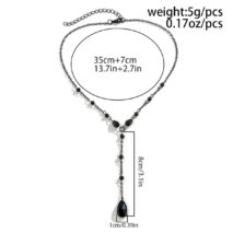 Chic Crystal Pendant Y Necklace - ArtGalleryZen