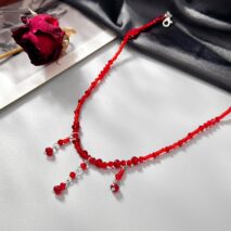 Chic Crystal Tassel Blood Drop Choker Necklace - ArtGalleryZen