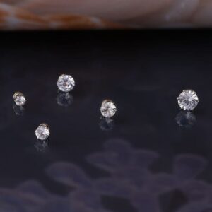 Chic Cubic Zirconia Helix Non Piercing Magnetic Stud Earring - ArtGalleryZen