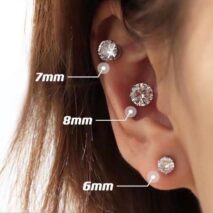 Chic Cubic Zirconia Helix Non Piercing Magnetic Stud Earring - ArtGalleryZen