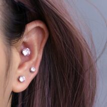 Chic Cubic Zirconia Helix Non Piercing Magnetic Stud Earring - ArtGalleryZen