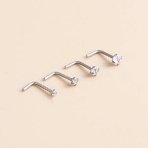 Chic Cubic Zirconia Titanium Nose Piercing Nose Stud - ArtGalleryZen