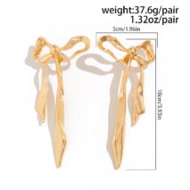 Chic Curved Ribbon Bowknot Stud Earrings - ArtGalleryZen