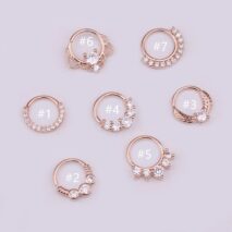 Chic CZ Inlaid 22 Gauge Nose Piercing Hoop Nose Ear Ring - ArtGalleryZen
