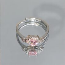Chic CZ Inlaid Adjustable Crystal Star Heart Ring - ArtGalleryZen