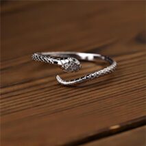 Chic CZ Inlaid Adjustable Snake Ring - ArtGalleryZen