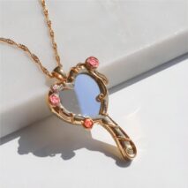 Chic CZ Inlaid Barbie Magic Mirror Necklace - ArtGalleryZen