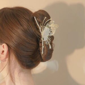 Chic CZ Inlaid Butterfly Chignon Claw Clip Hair Clip - ArtGalleryZen