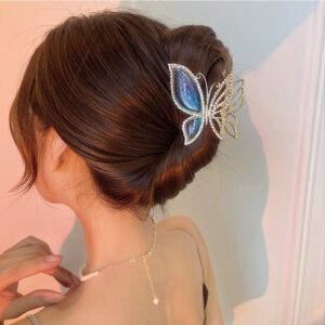 Chic CZ Inlaid Butterfly Chignon Claw Clip Hair Clip - ArtGalleryZen