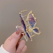 Chic CZ Inlaid Butterfly Chignon Claw Clip Hair Clip - ArtGalleryZen