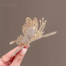 Chic CZ Inlaid Butterfly Chignon Claw Clip Hair Clip - ArtGalleryZen