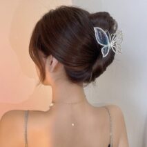 Chic CZ Inlaid Butterfly Chignon Claw Clip Hair Clip - ArtGalleryZen