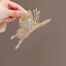 Chic CZ Inlaid Butterfly Chignon Claw Clip Hair Clip - ArtGalleryZen