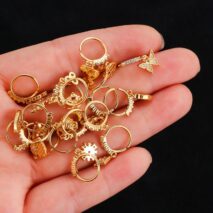 Chic CZ Inlaid Butterfly Evil Eye Heart Dangle Nose Piercing Hoop Nose Ring - ArtGalleryZen