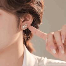Chic CZ Inlaid Butterfly Pearl Earrings - ArtGalleryZen