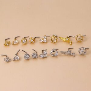 Chic CZ Inlaid Comet Angel Wings Heart Nose Piercing Nose Stud - ArtGalleryZen