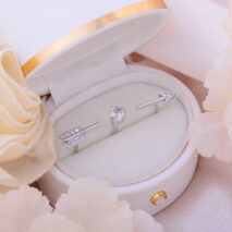 Chic CZ Inlaid Crystal Heart Arrow Of Love Double Ring Floral Ring Set - ArtGalleryZen