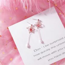 Chic CZ Inlaid Crystal Heart Dangle Earrings - ArtGalleryZen