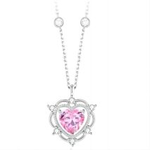 Chic CZ Inlaid Crystal Heart Necklace - ArtGalleryZen