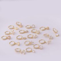 Chic CZ Inlaid Dangle Nose Piercing Hoop Nose Ring - ArtGalleryZen