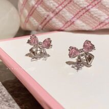 Chic CZ Inlaid Dangle Star Crystal Butterfly Bowknot Earrings - ArtGalleryZen