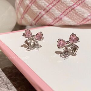 Chic CZ Inlaid Dangle Star Crystal Butterfly Bowknot Earrings - ArtGalleryZen