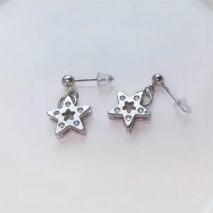 Chic CZ Inlaid Dangle Star Earrings - ArtGalleryZen