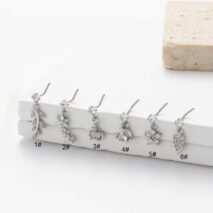 Chic CZ Inlaid Dangling Crown Floral Stainless Steel Nose Piercing Nose Stud - ArtGalleryZen