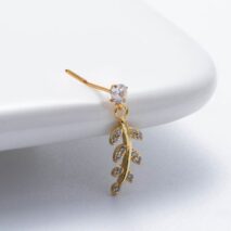 Chic CZ Inlaid Dangling Crown Floral Stainless Steel Nose Piercing Nose Stud - ArtGalleryZen