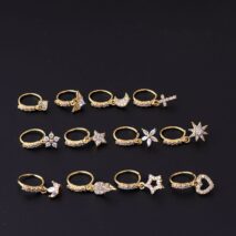Chic CZ Inlaid Dangling Nose Piercing Nose Hoop - ArtGalleryZen