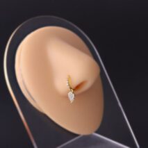 Chic CZ Inlaid Dangling Nose Piercing Nose Hoop - ArtGalleryZen