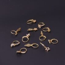 Chic CZ Inlaid Dangling Nose Piercing Nose Hoop - ArtGalleryZen