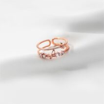 Chic CZ Inlaid Duo Butterfly Ring - ArtGalleryZen