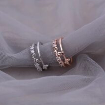 Chic CZ Inlaid Duo Butterfly Ring - ArtGalleryZen