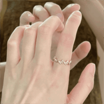 Chic CZ Inlaid Enamel Butterfly Open Ring - ArtGalleryZen