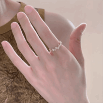 Chic CZ Inlaid Enamel Butterfly Open Ring - ArtGalleryZen